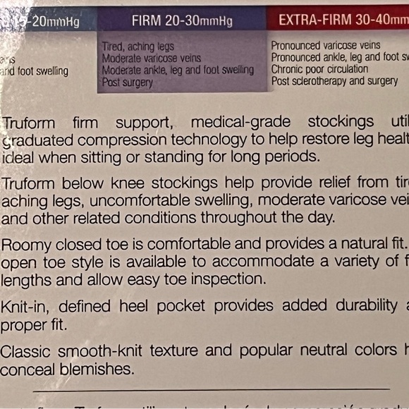 NEW Truform Men’s Black Compression Stockings Socks - Picture 6 of 9